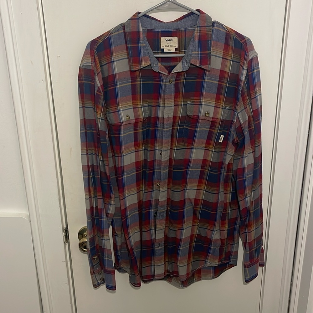L Vans flannel long sleeve button down